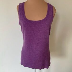 Kinross Purple Cashmere Sleeveless Top